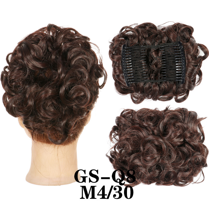 Transfronterizos europeos y estadounidenses rizos brotes de cabello al por mayor mujeres rizos ondas chinas retro flores brotes de caballo cabello de pino peluca
