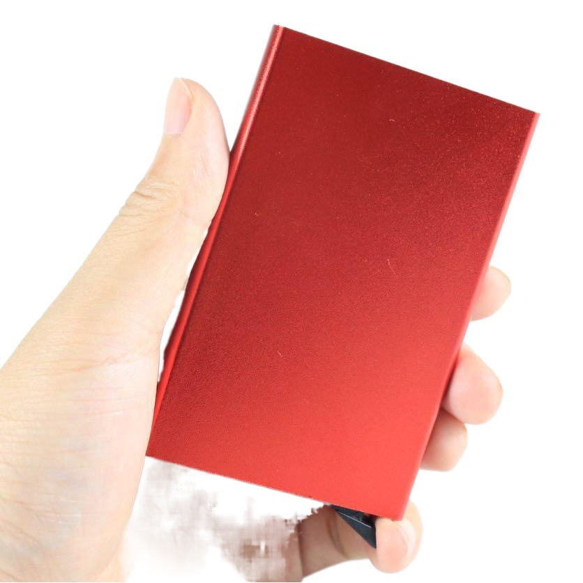 Caja de tarjeta de crédito emergente automática caja de tarjeta de visita metal aleación de aluminio anti-rfid Paquete de tarjeta de crédito caja de tarjeta bancaria clip de metal