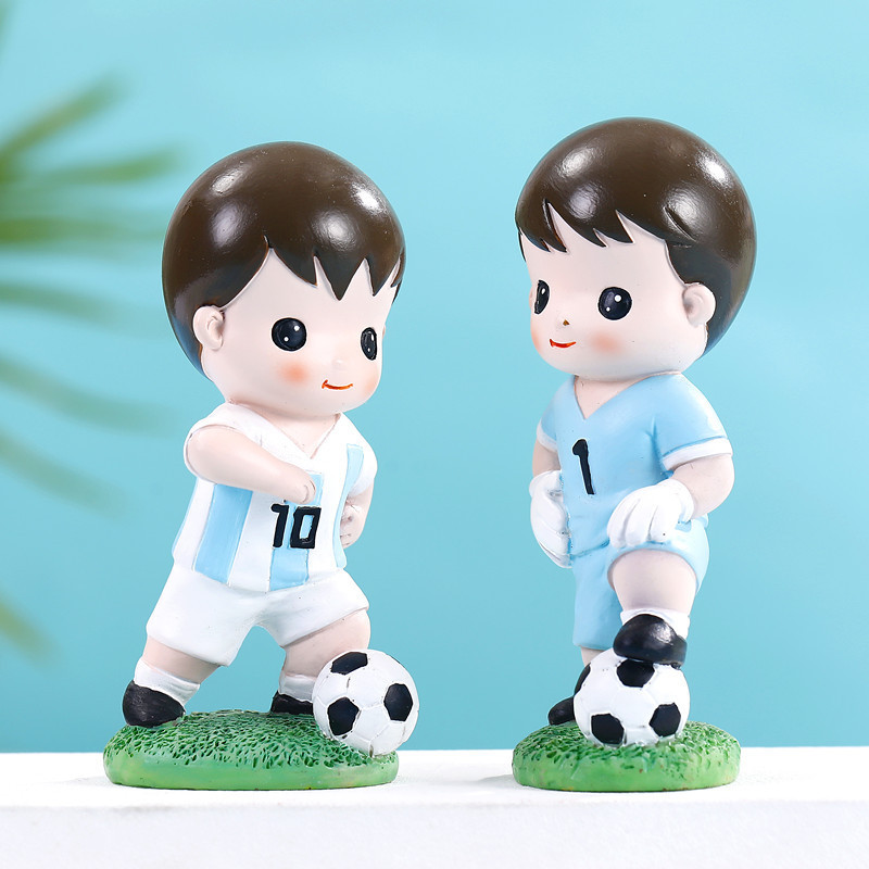 Copa del Mundo de fútbol jugador n ° 10 n ° 1 muñeca hecha a mano artesanía regalo decoración coche escritorio