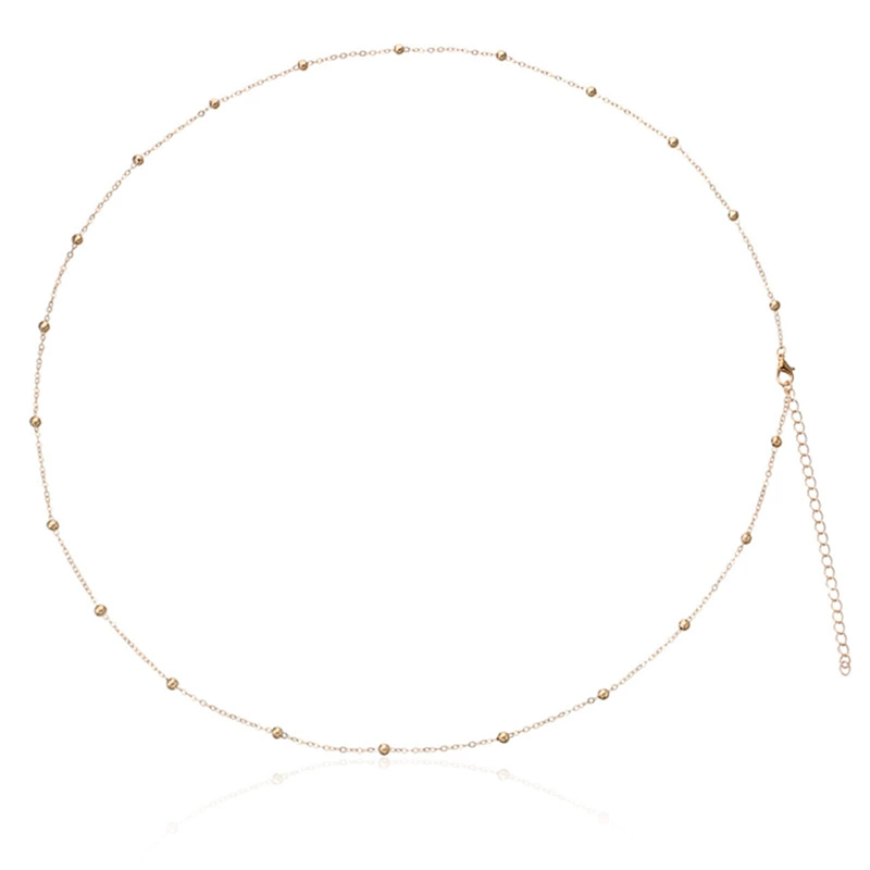 Цепочка на талию (body chain), медная 70+5 см, бусины, золотая или серебристая, европейский простой стиль
