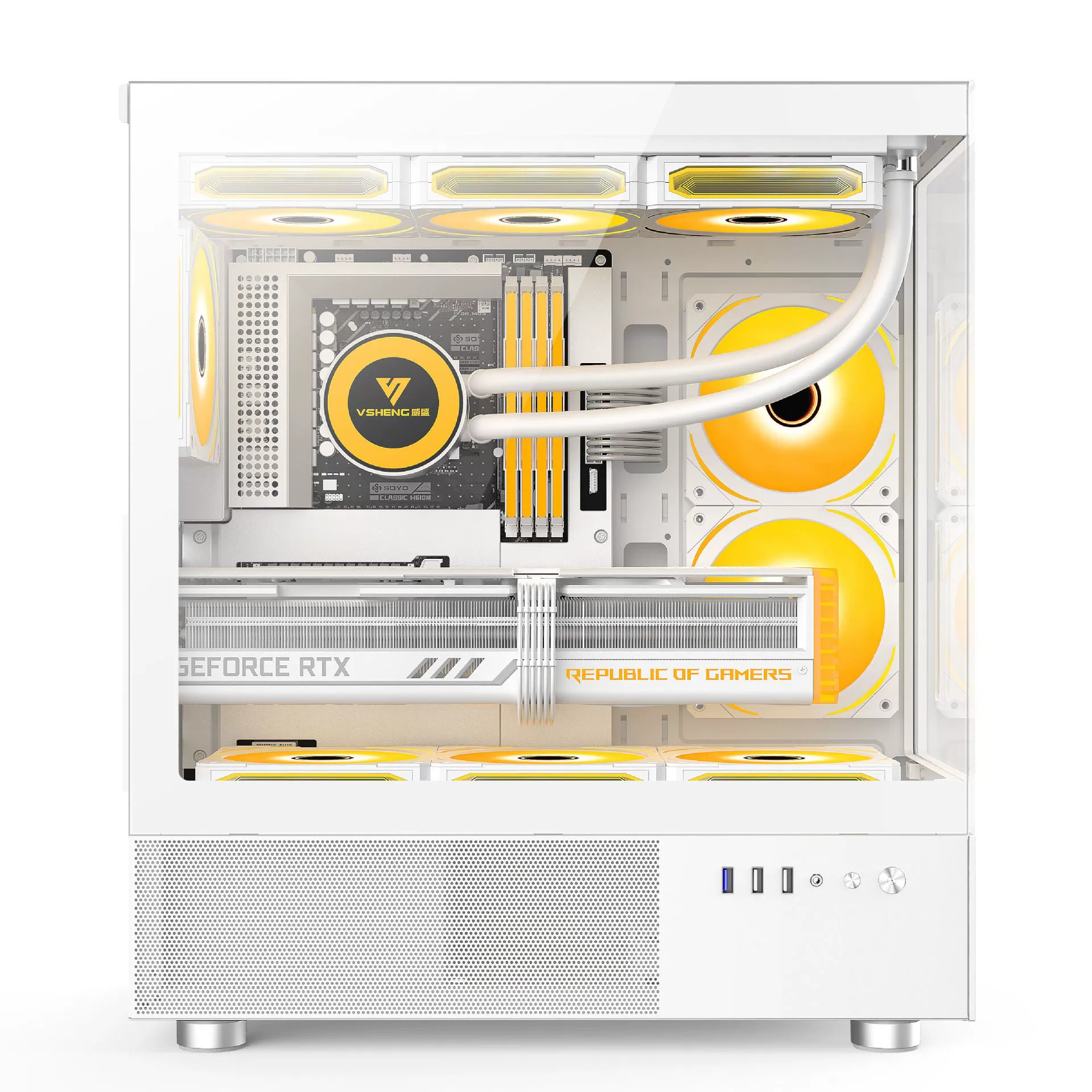Кроссбордная VIA чистое зеркало безpillar компьютерный корпус EATX/ATX белый морской вид 360 водяное охлаждение шасси настольный
