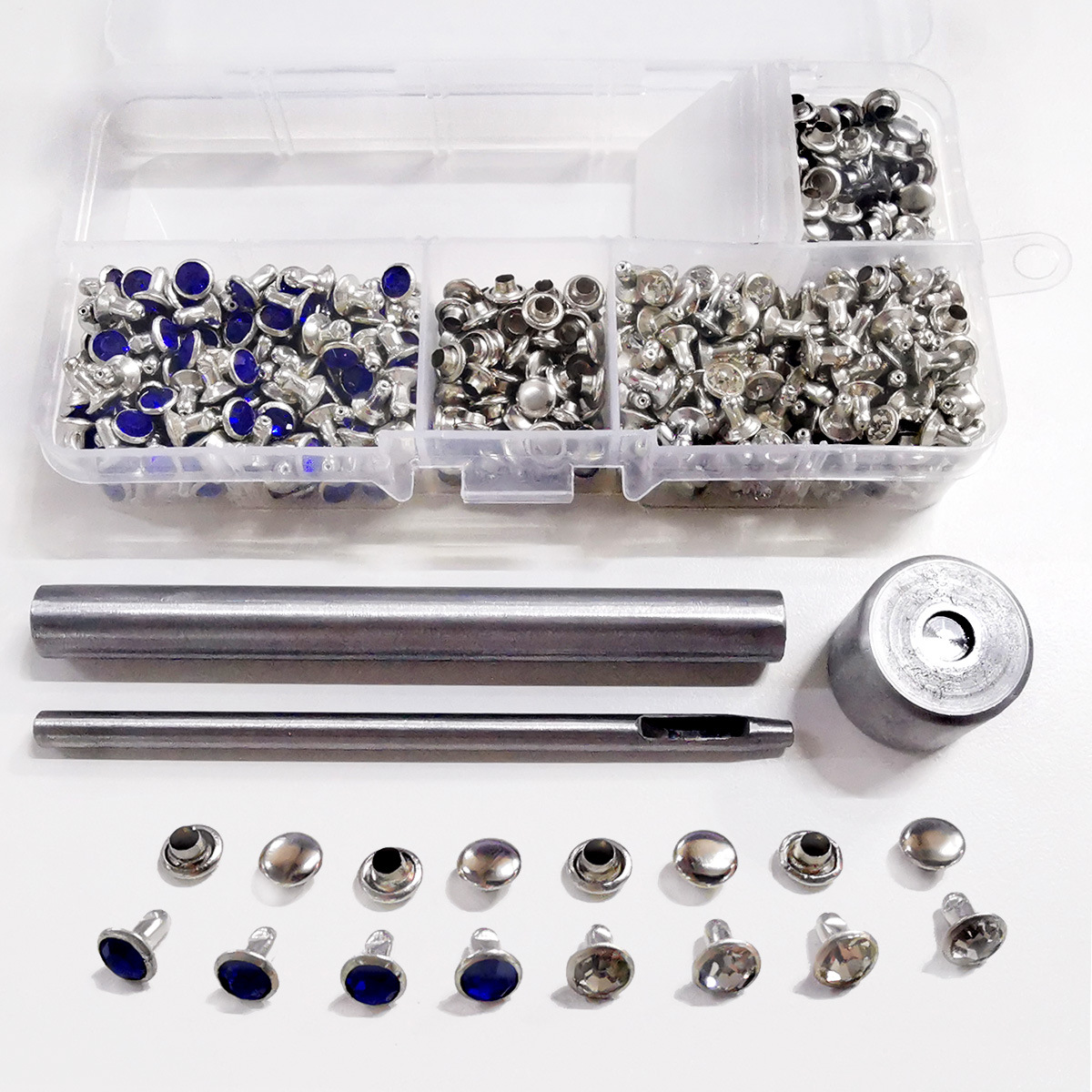 厂家批发盒装管钻撞钉镶嵌A级钻diy箱包服饰配件