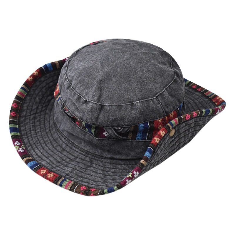 Amazon plegable al aire libre lavado viejo algodón pescador sombrero protección solar sombrero transpirable sudor absorbente montañismo sombrero