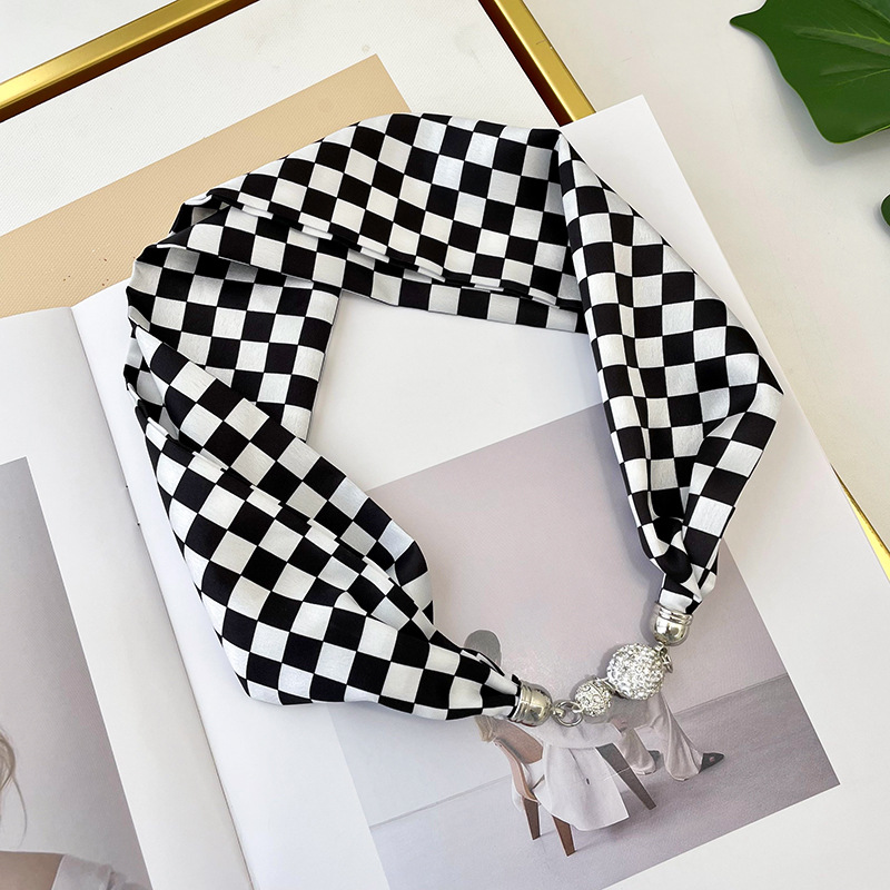 Nueva hebilla magnética bufanda collar cuello decoración perezoso multi-funcional bufanda elegante todo-fósforo correa de muñeca bufanda decorativa banda de pelo