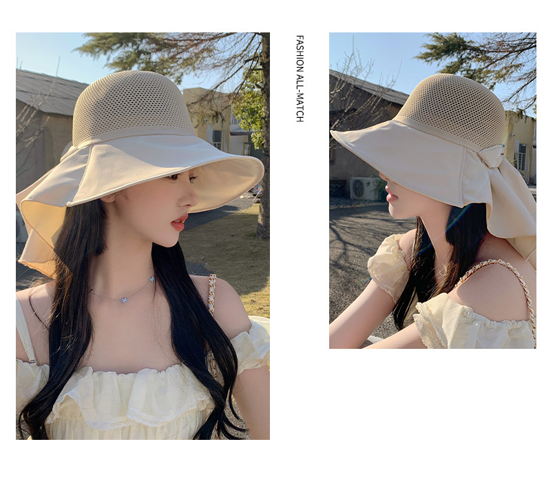 2024 Chapeau de Protection Solaire pour Femmes Protection UV Printemps Nouveau Chapeau de Protection Solaire en Caoutchouc Noir avec Large Bord Chapeau de Pêcheur Tourisme Chapeau d'été Marée_voghion.com