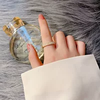 Микро-инкрустированное жемчужное кольцо женское Открытое кольцо модная Личность преувеличенное кольцо на указательный палец ins популярный чистый красный простой холодный стиль