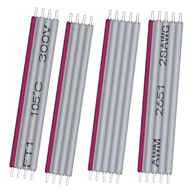 2 сердечника параллельной линии двойной параллельной линии 28AWG Плоский Цветной ленточный кабель 2651 красный край серый ленточный кабель 4P 1,27 ленточный кабель