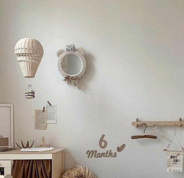 Korean ins Bear Crown Mirror Baby Safety Seat Rear View Mirror Children's Room Children's Wear Shop Decorative Studio Photoshoot