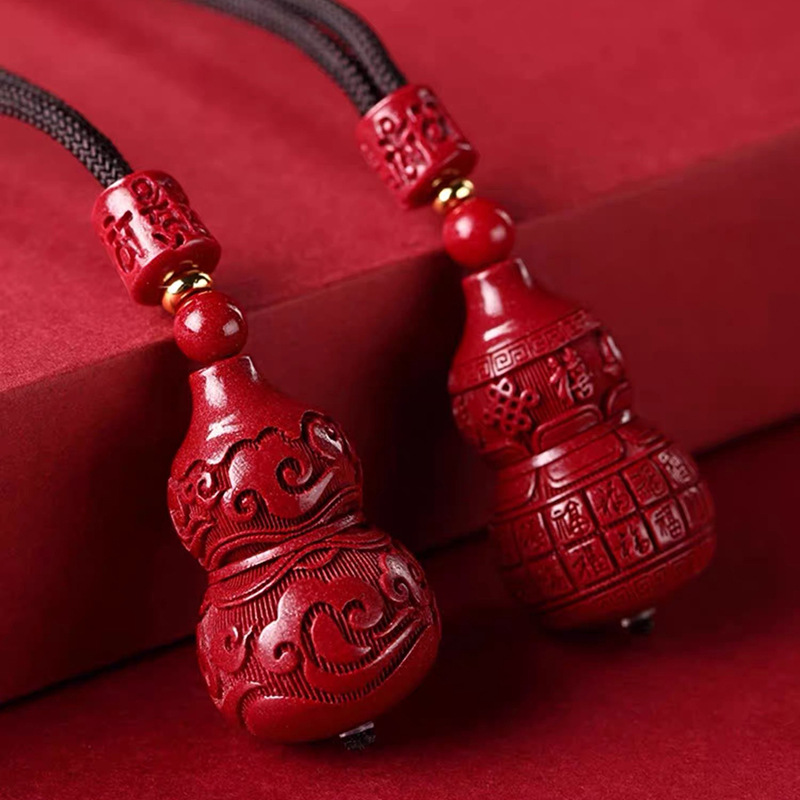 Purple Gold Sandalwood Cinnabar Gourd Pendant Ornament, Auspicious Cloud Gourd, Fortune Gourd Pendant Gift, Low Content, Unisex Style