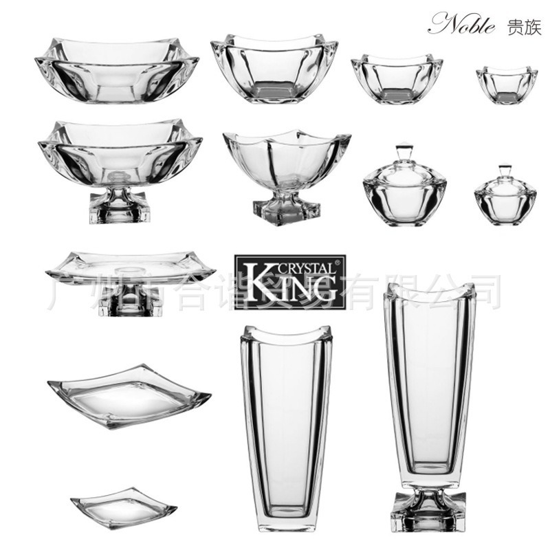 Хрустальная тарелка KING, 27 см, прозрачная, на ножках, для фруктов, для обеденного стола, декор для ресторана, KC20756, для фруктов и овощей