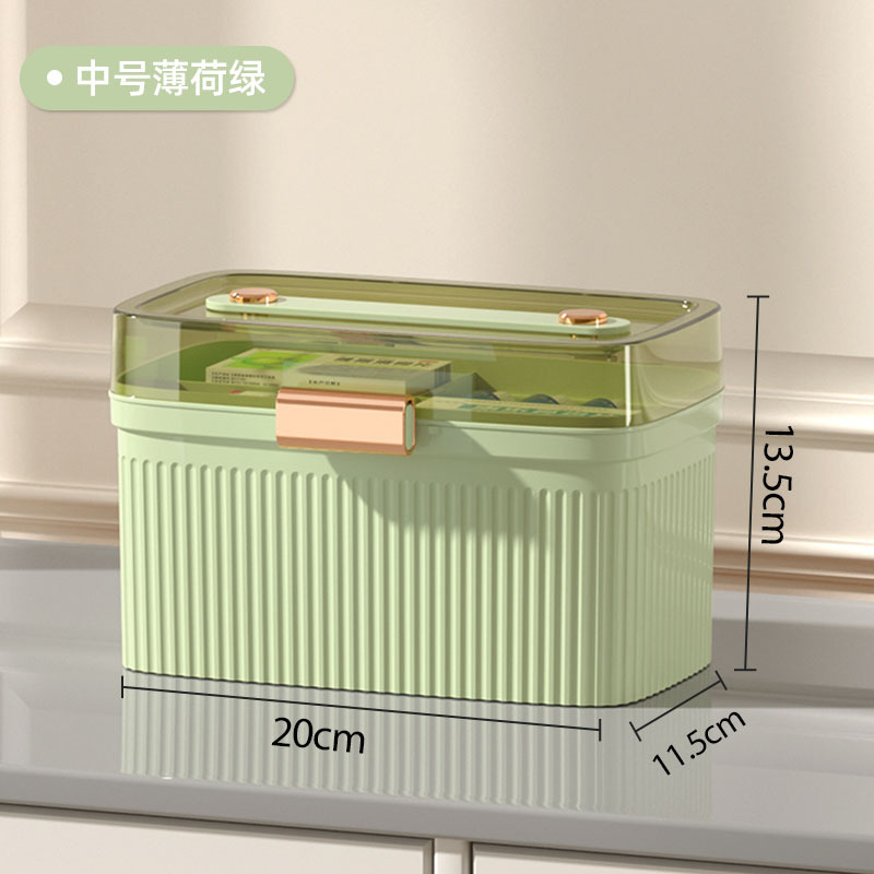 Caja de la medicina del hogar de gran capacidad de múltiples capas caja de la medicina de almacenamiento de la medicina de clasificación y clasificación de conjunto completo de médicos multi-funcional