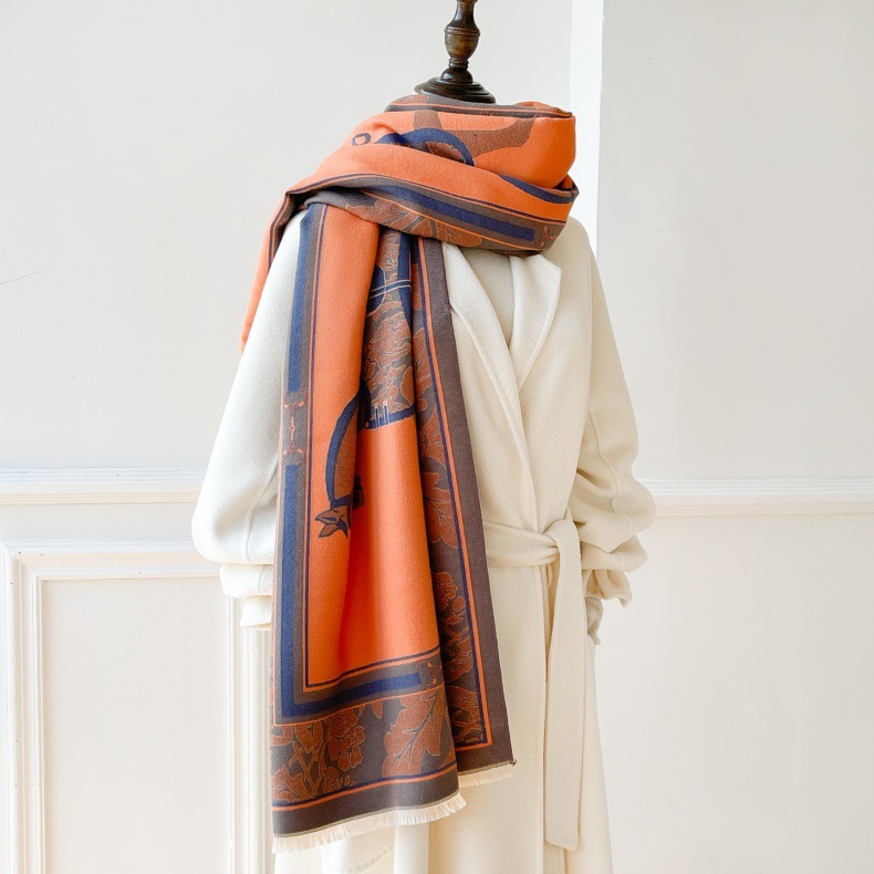 Sciarpa invernale in imitazione cashmere per donna, stile di alta qualità, calda e lunga, spesso scialle double face_voghion.com