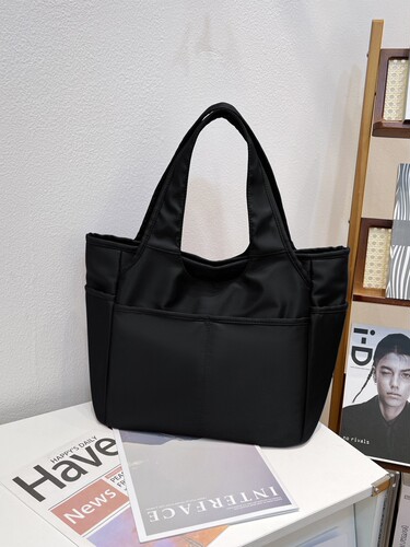 Leather tote bag for women, commuting style, large capacity shoulder bag, shopping bag, women's summer large capacity bag