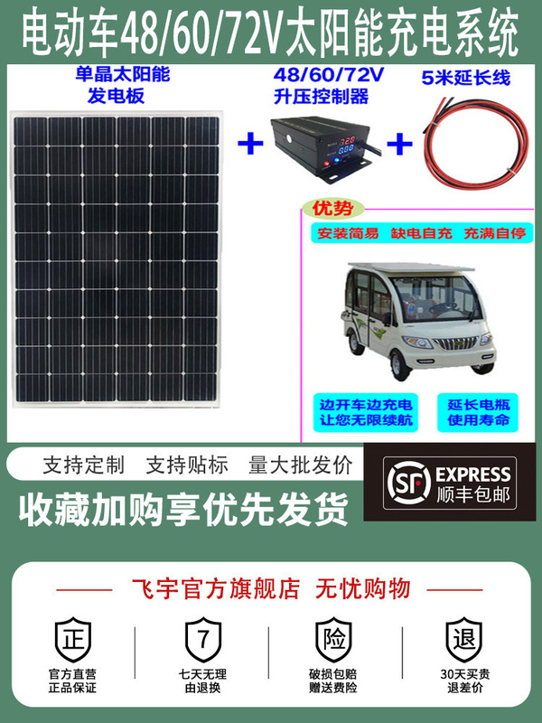 300 ワット単結晶ソーラーパネル 60V 車発電パネル 72v バッテリー充電パネル三輪車ソーラーパネル|undefined