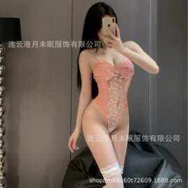 情趣内衣性感蕾丝网纱刺绣梦幻透视吊带连体激情诱惑制服一件代发