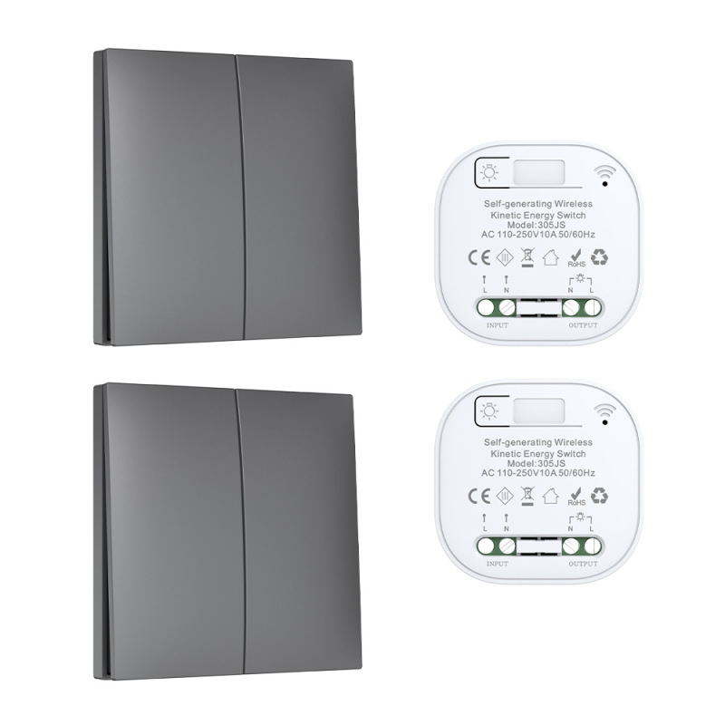 Qixin 自己発電ワイヤレスリモコンスイッチリモコンバッテリー不要配線不要家庭用壁防水自由に貼り付け可能|undefined