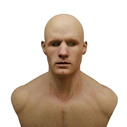 Yan Xuan drama americano de la muerte, el maestro de veneno, la máscara blanca, el anciano calvo, la cabeza de látex, Halloween, Cosplay, extraño camino