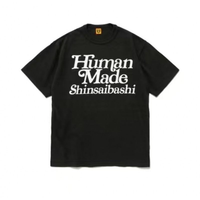 スポット日本製ヒューマンサマーヘビーウェイトバンブーコットン半袖Tシャツルーズカジュアルラウンドネックプリント|undefined