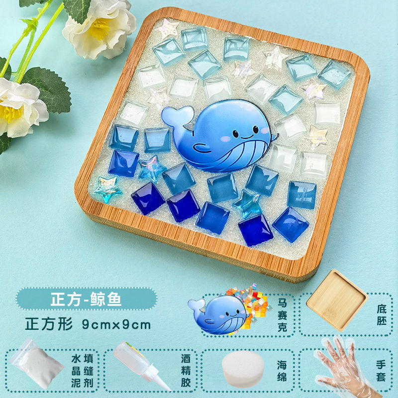 Nuevo producto bricolaje hecho a mano posavasos paquete de material mosaico padre-hijo creativo jardín de infantes pequeño regalo al por mayor juguetes educativos