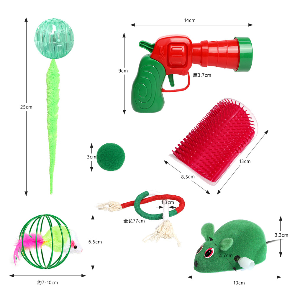 Navidad juego de juguetes para gatos auto-hola aburrida barra de lanzamiento de pistola jaula de ratas mordida cuerda mascota gato bola de juguete