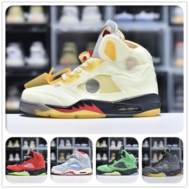 Putian shoes pure original AJ5 actual basketball shoes black cicada wing white sail ice blue Red Yellow Mandarin duck venom aj6 sneakers