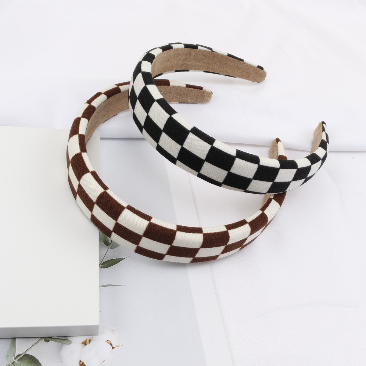 Comercio exterior elegante banda de pelo estampado de leopardo cabello femenino atar banda de pelo moda Plaid diadema simple lavado de cara tocado Otoño e Invierno