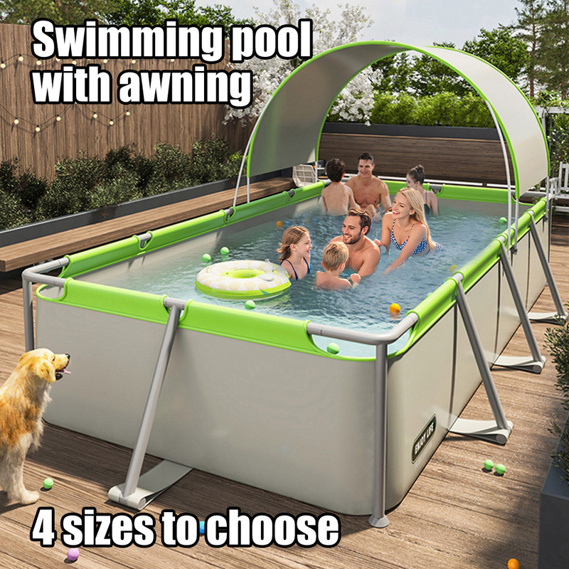 Outdoor Stand-Up Swimming Pool, Inflatable-Free Swimming Pool, Children's Sunshade and Sun Protection, Foldable Paddling Pool, Cross-Border Portable