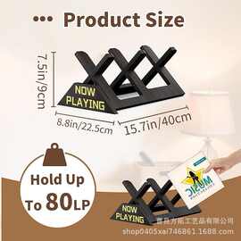 新款木质黑胶唱片收纳架客厅桌面CD分格架家具摆台式碟片整理架