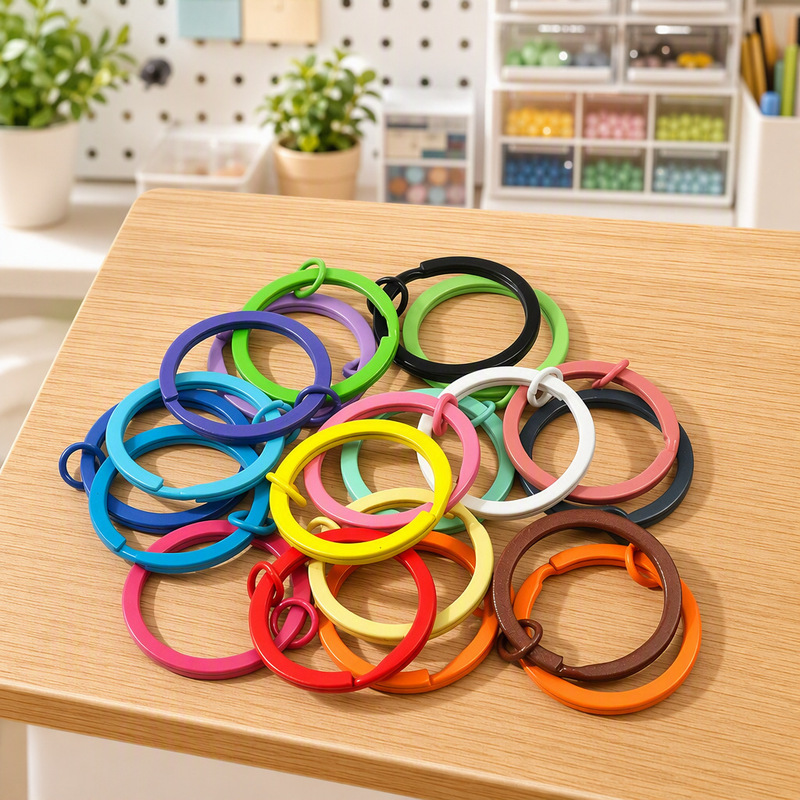 30mm Colorful Key Ring Spray-Painted Metal Flat Ring Jewelry Pendant Handmade DIY Bead Keychain Accessories Wholesale 30mm Colorful Key Ring Spray-Painted Metal Flat Ring Jewelry Pendant Handmade DIY Bead Keychain Accessories Wholesale