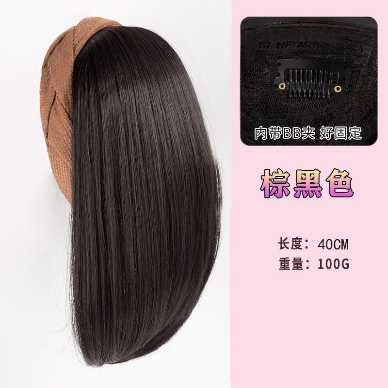 Fijación de cabello para pelucas integradas para mujeres, bloque de cabello para aumentar la cantidad de cabello, artefacto mágico para cubrir el cabello blanco natural, fijación de cabello, cubierta de mitad de cabeza.