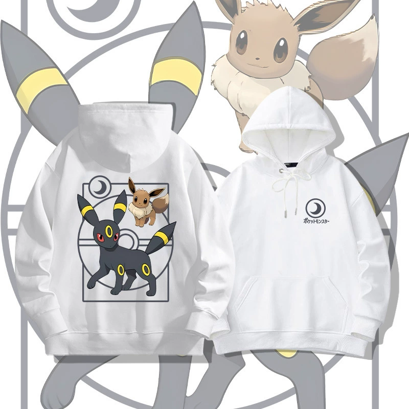 Худи с капюшоном с принтом Eevee свободный крой осень