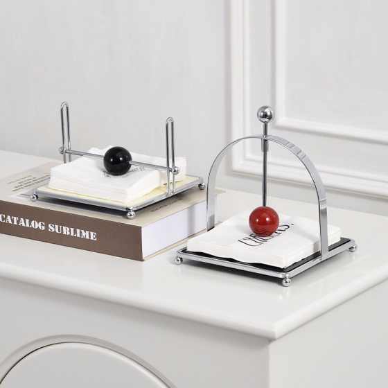 High-looking light luxury tissue holder square tissue napkin press paper holder hotel vertical tissue holder model room decoration