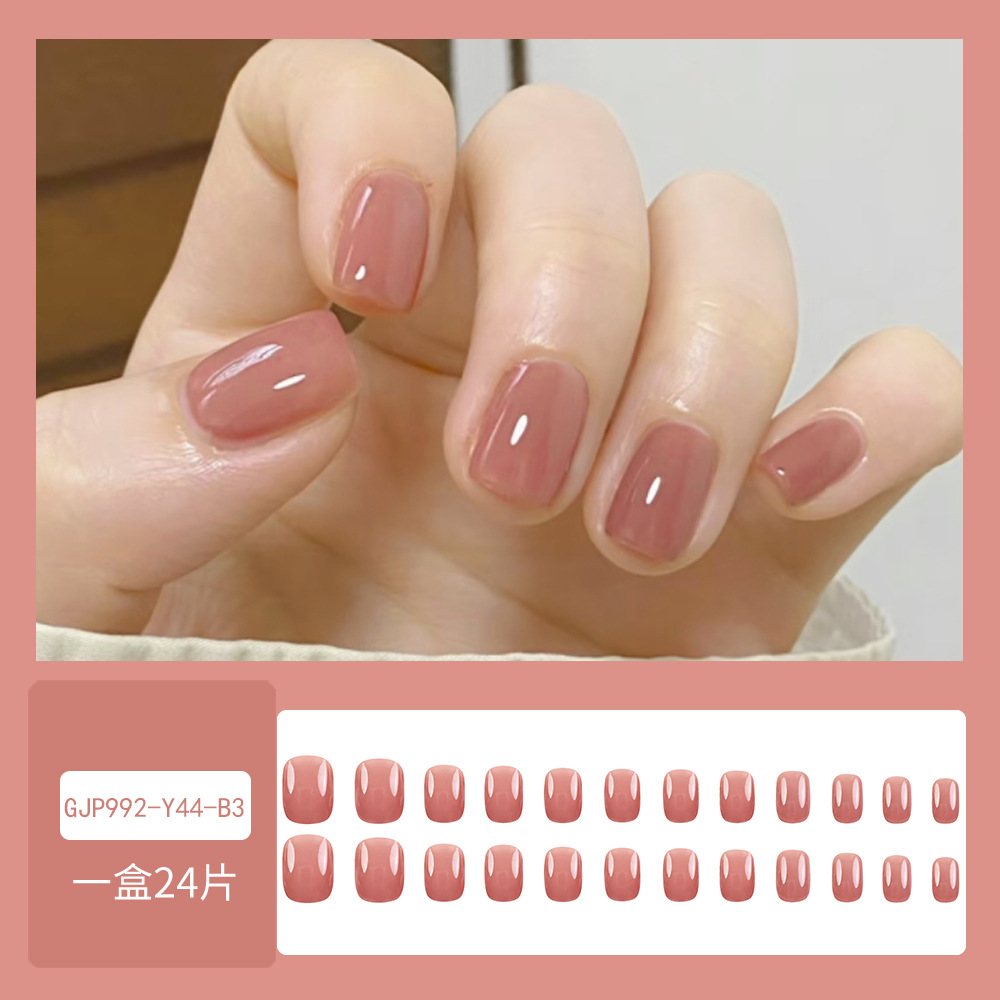 Comercio exterior otoño y invierno temporada de uñas de color sólido atmósfera sensación de vino rojo desgaste uñas falsas venta al por mayor transfronterizas image 10