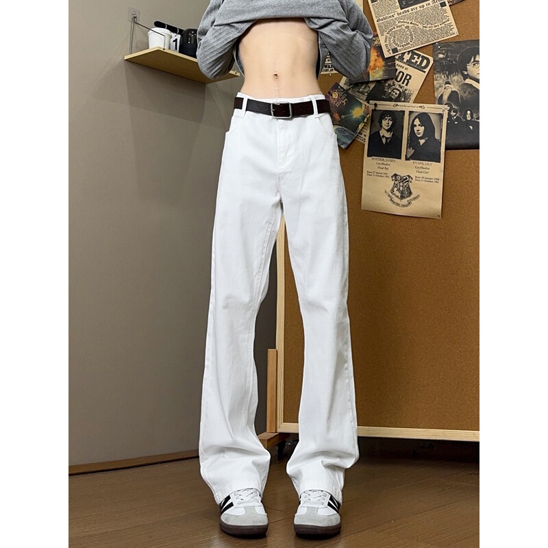 American-Style Vibe Curved Jeans for Men, Spring Cleanfit Black Flared Pants, Slimming Extended Straight-Leg Pants