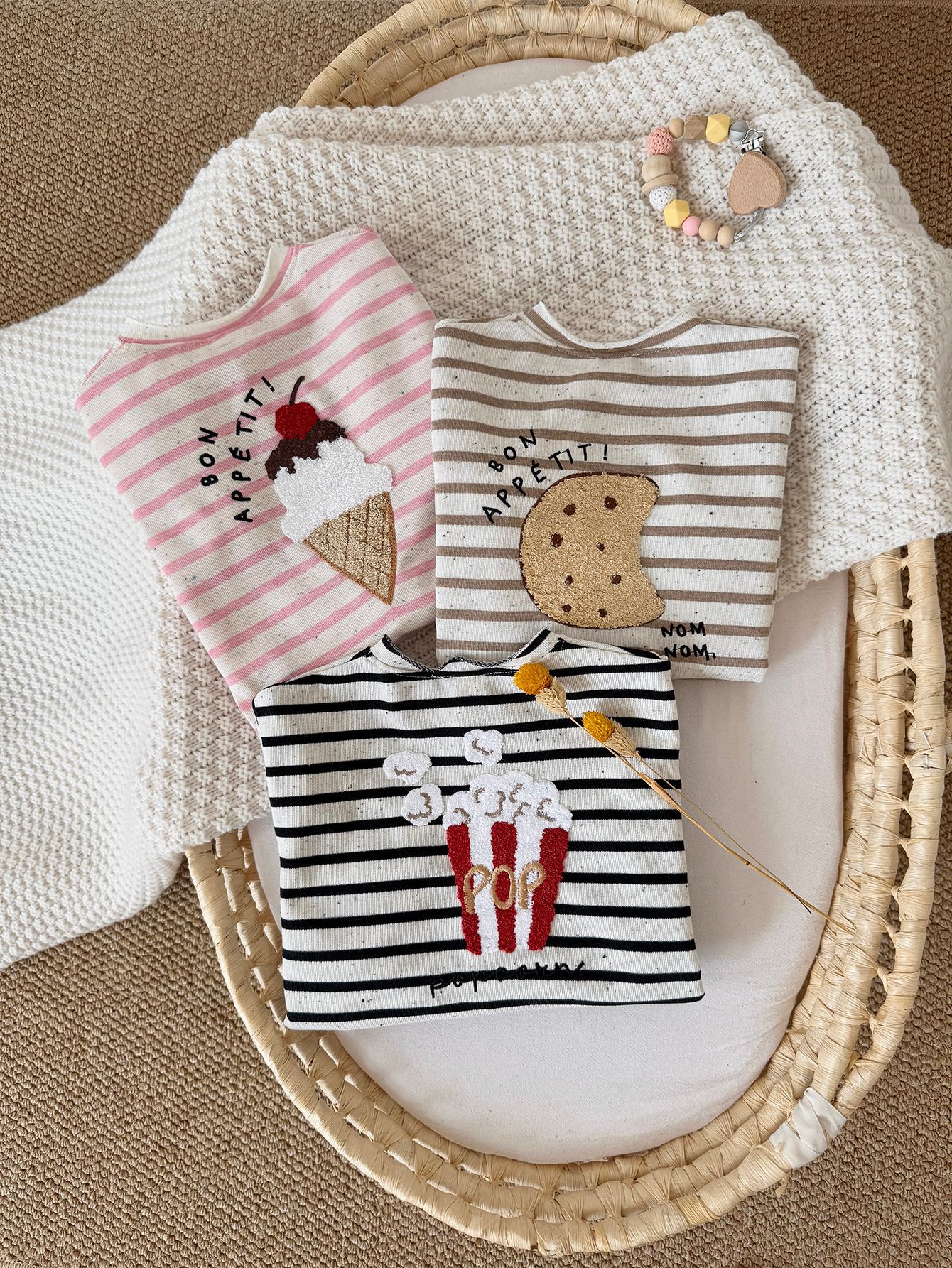 Spring and Autumn Maillard Color Printed Jumpsuit for Boys and Girls, Soft and Comfortable Knitted Romper for Infants and Toddlers