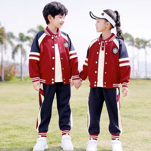 New Autumn Sports Uniform Set for First Grade Children, Spring and Autumn School Uniform for Kindergarten, 4-Piece Set