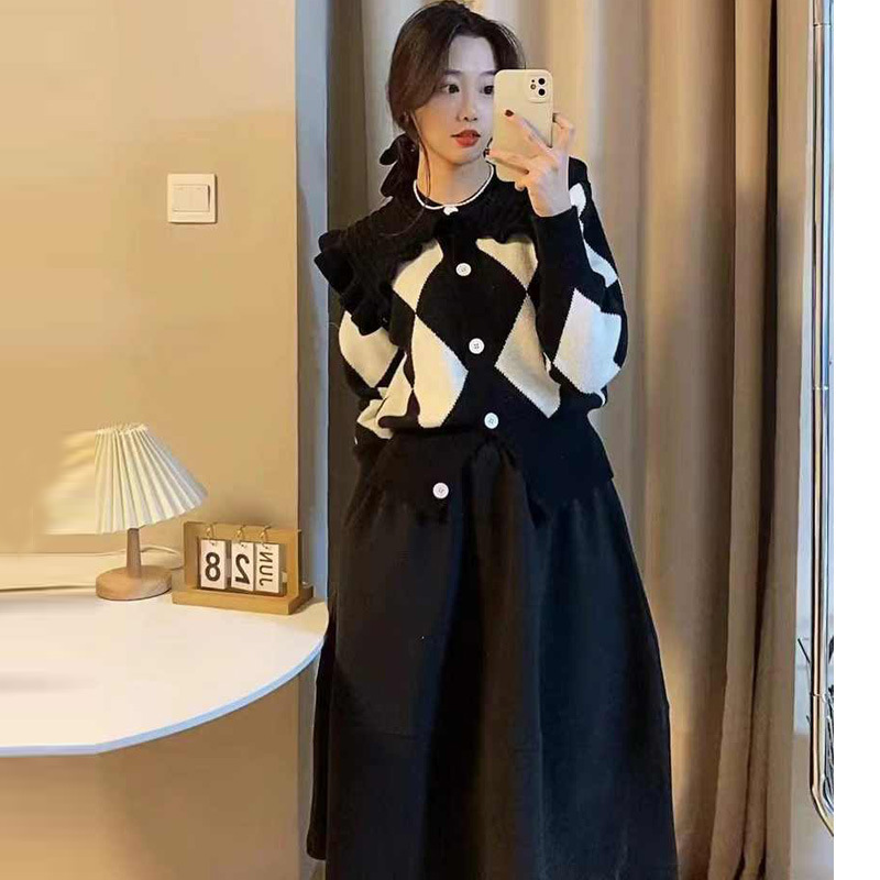 Autumn 2022 new pattern fashion By age sweater skirt Two piece set Occupation Small fragrant wind suit