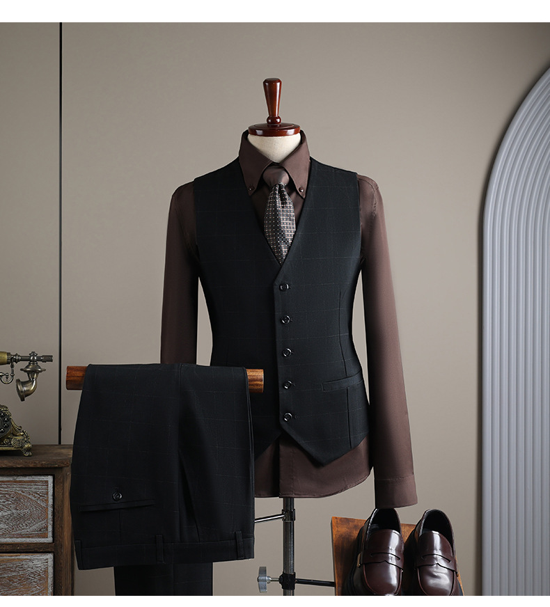 Men's Slim Fit Suit Professional Business Formal Wedding Attire_voghion.com