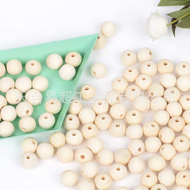 10-40mm Wood Color Wood Round Beads Loose Beads Lotus Wood Molar Beads DIY Jewelry Accessories Beading Material