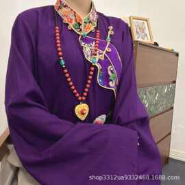 藏式女款衬衣设计感国风上衣时尚立领藏袍内搭高级显瘦西藏服装