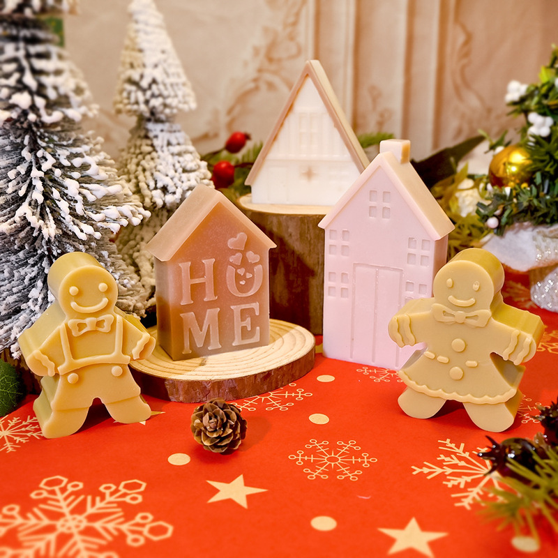 Diyクリスマスツリー姜パイ人ろうそく金型ヘラジカ雪だるま飾りクリスマス滴糊石膏シリカゲル砥石|undefined