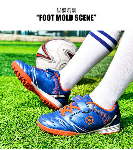 New Children's Football Shoes Rubber Cleats Bottom No Tie Easy Snap Buckle Belt Elementary and Middle School Students Training Lightweight 