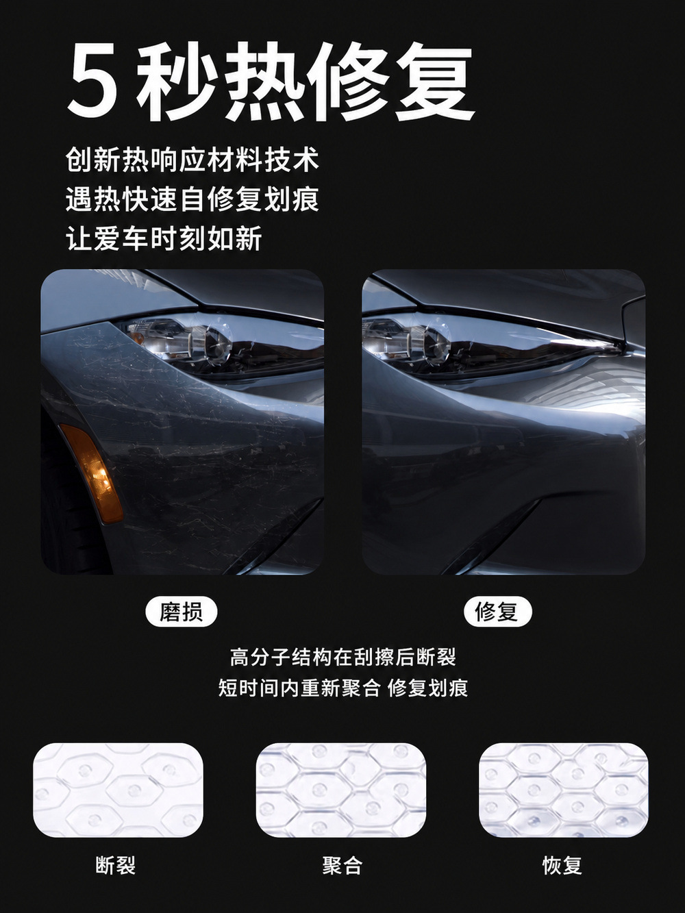 Moon Shadow full roll PCU embedded polycarbonate car clear coat protective film ppf tpu invisible car wrap
