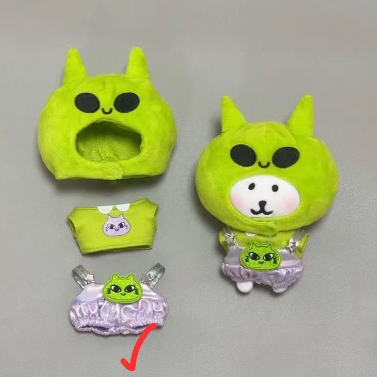 10cm Cotton Doll, 13cm Self-Deprecating Bear "Alien Cat" Doll Clothing Set, Cute Doll Dress-Up Outfit 10cm Cotton Doll, 13cm Self-Deprecating Bear "Alien Cat" Doll Clothing Set, Cute Doll Dress-Up Outfit