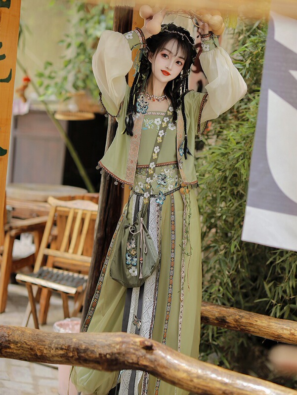 オリジナル漢服ブルマ、漢要素、毎日の通勤、多用途の春夏のスーパー妖精中国風スーツ、改良された宋時代のスタイル|undefined