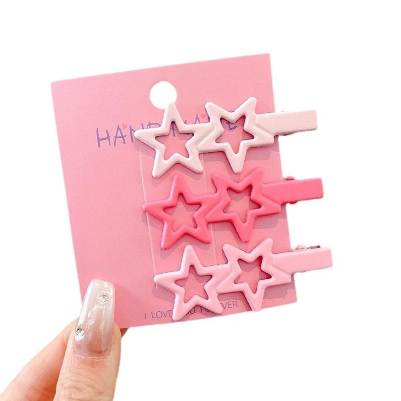 Dopamina color amor estrellas clips para el cabello niños lindos clips para el cabello lateral pestañas clips para la frente de las niñas