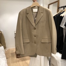韩国东大门2024春季新款时尚单排扣宽松气质纯色西装外套女上衣