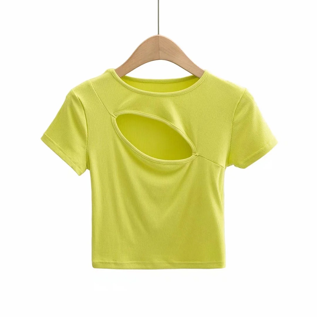 elastic fitness yoga T-shirt NSHS43459