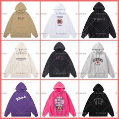 VTM ICON刺繍アルファベットロゴブルーサインプリント男女ゆるいジッパースウェットコートパーカー潮