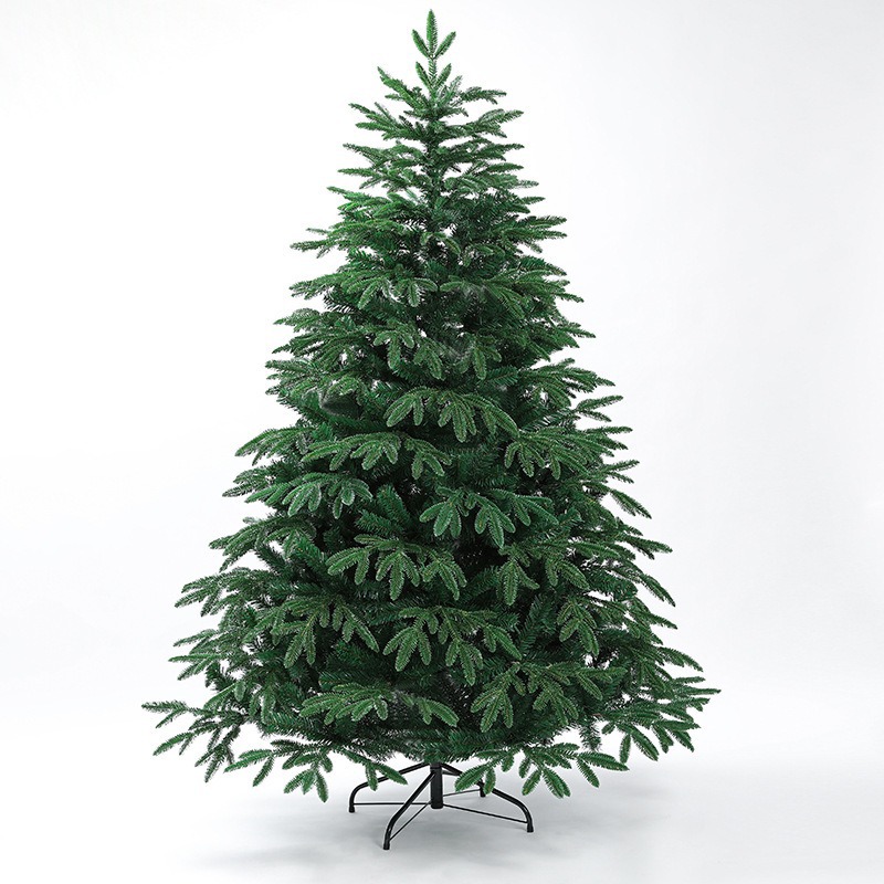Árbol de Navidad de lujo con hojas mixtas de PE verde, decoraciones navideñas para el hogar, centros comerciales, escaparates, adornos grandes, árbol sin adornos